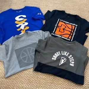 Lot of 4 Under Armour basketball short sleeve t-shirts